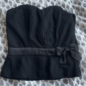 H&M strapless zippered top, black, size: small Eur.34 US 4